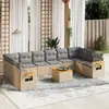 Image de vidaXL Salon de jardin 11 pcs avec coussins beige résine tressée