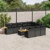 Image de vidaXL Salon de jardin 11 pcs avec coussins noir résine tressée
