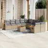 Image de vidaXL Salon de jardin 11 pcs avec coussins beige résine tressée