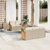 Image de vidaXL Salon de jardin avec coussins 6 pcs beige résine tressée