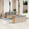 Image de vidaXL Salon de jardin avec coussins 7 pcs beige résine tressée