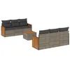 Image de vidaXL Salon de jardin avec coussins 7 pcs gris résine tressée