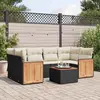 Image de vidaXL Salon de jardin 7 pcs avec coussins noir résine tressée