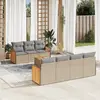 Image de vidaXL Salon de jardin avec coussins 8 pcs beige résine tressée