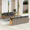 Image de vidaXL Salon de jardin 8 pcs avec coussins gris résine tressée