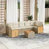 Image de vidaXL Salon de jardin avec coussins 8 pcs beige résine tressée