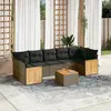 Image de vidaXL Salon de jardin 8 pcs avec coussins gris résine tressée