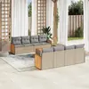 Image de vidaXL Salon de jardin avec coussins 9 pcs beige résine tressée