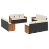 Image de vidaXL Salon de jardin 12 pcs avec coussins noir résine tressée