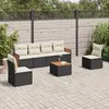 Image de vidaXL Salon de jardin 7 pcs avec coussins noir résine tressée