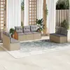 Image de vidaXL Salon de jardin avec coussins 7 pcs beige résine tressée