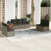 Image de vidaXL Salon de jardin avec coussins 7 pcs gris résine tressée
