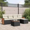 Image de vidaXL Salon de jardin 6 pcs avec coussins noir résine tressée