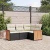 Image de vidaXL Salon de jardin 4 pcs avec coussins noir résine tressée