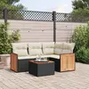Image de vidaXL Salon de jardin 5 pcs avec coussins noir résine tressée