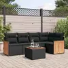 Image de vidaXL Salon de jardin 6 pcs avec coussins noir résine tressée