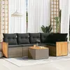 Image de vidaXL Salon de jardin 6 pcs avec coussins gris résine tressée