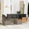 Image de vidaXL Salon de jardin 6 pcs avec coussins gris résine tressée