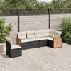 Image de vidaXL Salon de jardin 6 pcs avec coussins noir résine tressée