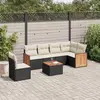 Image de vidaXL Salon de jardin 7 pcs avec coussins noir résine tressée
