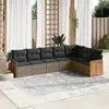 Image de vidaXL Salon de jardin avec coussins 7 pcs gris résine tressée