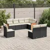 Image de vidaXL Salon de jardin 8 pcs avec coussins noir résine tressée