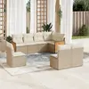 Image de vidaXL Salon de jardin avec coussins 8 pcs beige résine tressée