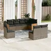 Image de vidaXL Salon de jardin 8 pcs avec coussins gris résine tressée
