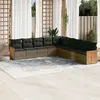 Image de vidaXL Salon de jardin 9 pcs avec coussins gris résine tressée