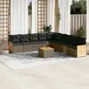Image de vidaXL Salon de jardin avec coussins 10 pcs gris résine tressée