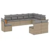 Image de vidaXL Salon de jardin avec coussins 10 pcs beige résine tressée