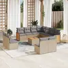 Image de vidaXL Salon de jardin avec coussins 12 pcs beige résine tressée