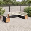 Image de vidaXL Salon de jardin 9 pcs avec coussins noir résine tressée