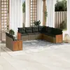 Image de vidaXL Salon de jardin 9 pcs avec coussins gris résine tressée