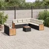 Image de vidaXL Salon de jardin 10 pcs avec coussins noir résine tressée