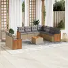 Image de vidaXL Salon de jardin avec coussins 10 pcs beige résine tressée