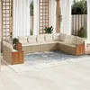 Image de vidaXL Salon de jardin avec coussins 10 pcs beige résine tressée