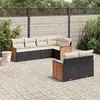 Image de vidaXL Salon de jardin 7 pcs avec coussins noir résine tressée