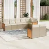 Image de vidaXL Salon de jardin avec coussins 8 pcs beige résine tressée
