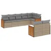 Image de vidaXL Salon de jardin avec coussins 8 pcs beige résine tressée