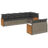 Image de vidaXL Salon de jardin 8 pcs avec coussins gris résine tressée