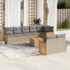 Image de vidaXL Salon de jardin avec coussins 9 pcs beige résine tressée