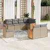 Image de vidaXL Salon de jardin avec coussins 8 pcs beige résine tressée