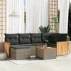Image de vidaXL Salon de jardin avec coussins 7 pcs gris résine tressée