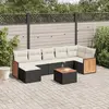 Image de vidaXL Salon de jardin 8 pcs avec coussins noir résine tressée