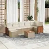 Image de vidaXL Salon de jardin avec coussins 8 pcs beige résine tressée