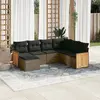 Image de vidaXL Salon de jardin avec coussins 7 pcs gris résine tressée