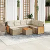 Image de vidaXL Salon de jardin avec coussins 8 pcs beige résine tressée