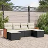Image de vidaXL Salon de jardin 6 pcs avec coussins noir résine tressée