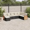 Image de vidaXL Salon de jardin 8 pcs avec coussins noir résine tressée